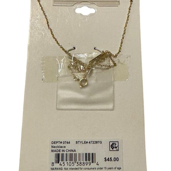 Unwritten crescent fine silver plated necklace in Gold-Flash, 16" + 2" Extender - Picture 3 of 3